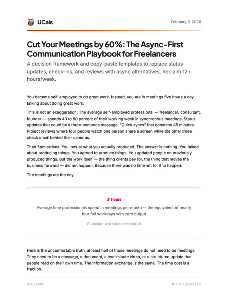 Cut Your Meetings by 60%: The Async-First Communication Playbook for Freelancers
