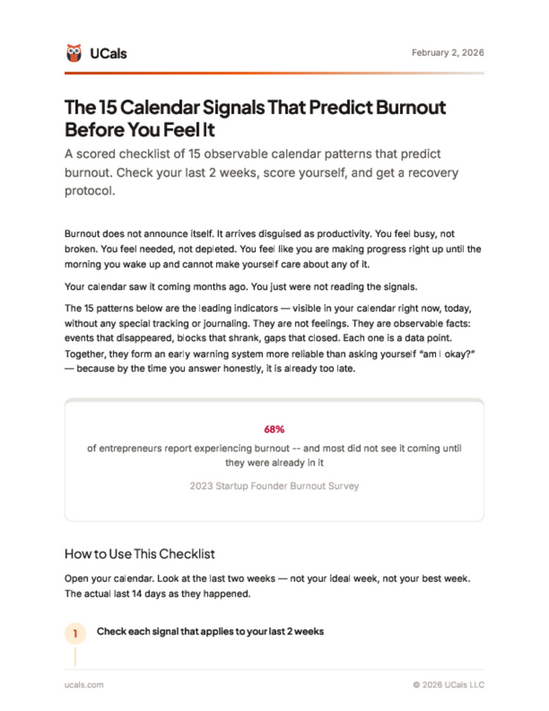 The 15 Calendar Signals That Predict Burnout Before You Feel It