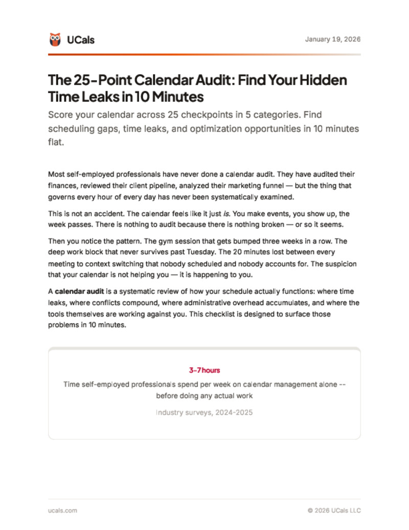 The 25-Point Calendar Audit: Find Your Hidden Time Leaks in 10 Minutes