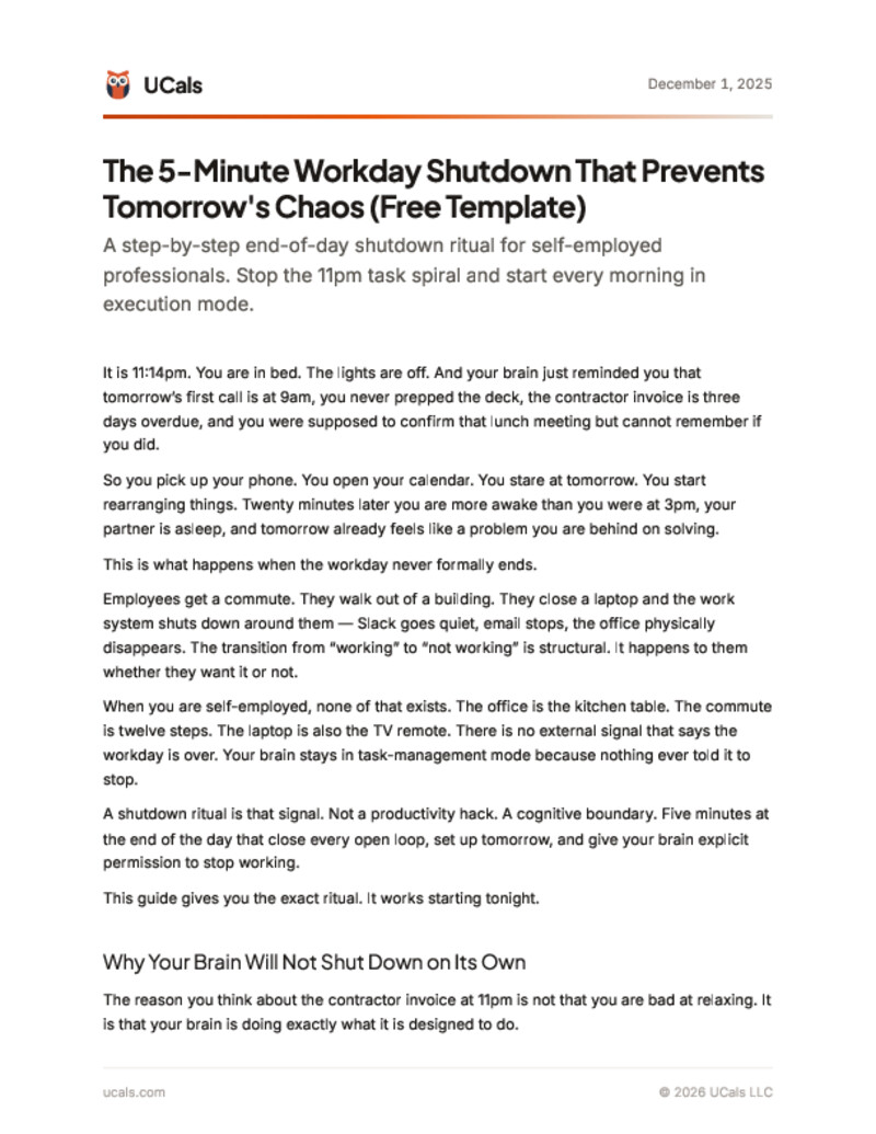 The 5-Minute Workday Shutdown That Prevents Tomorrow's Chaos (Free Template)
