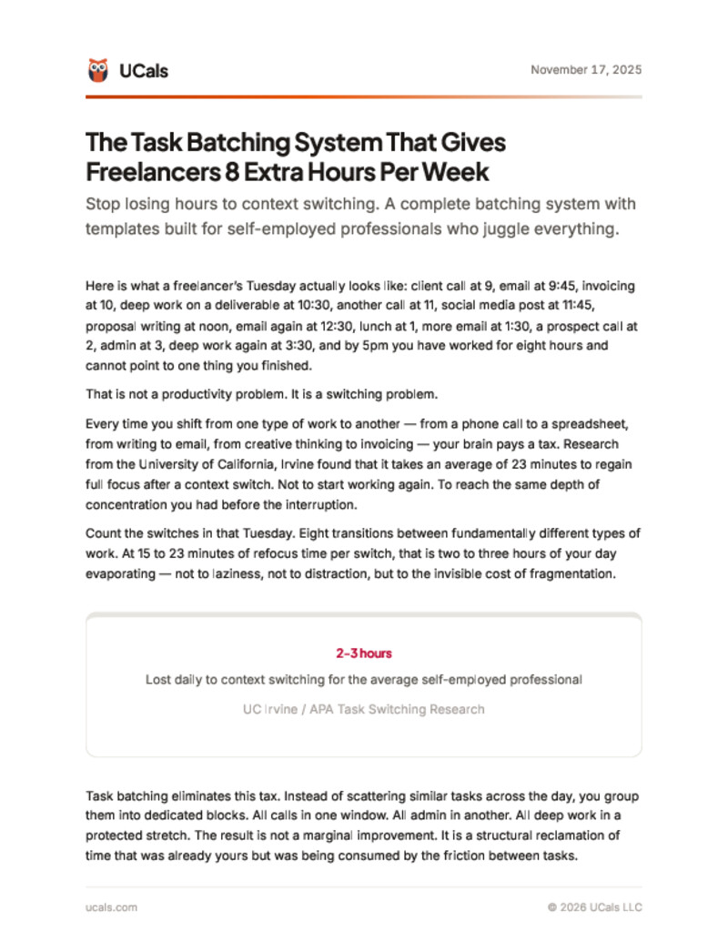 The Task Batching System That Gives Freelancers 8 Extra Hours Per Week