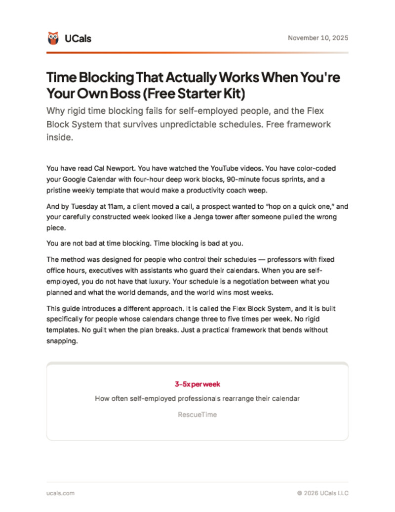 Time Blocking That Actually Works When You're Your Own Boss (Free Starter Kit)